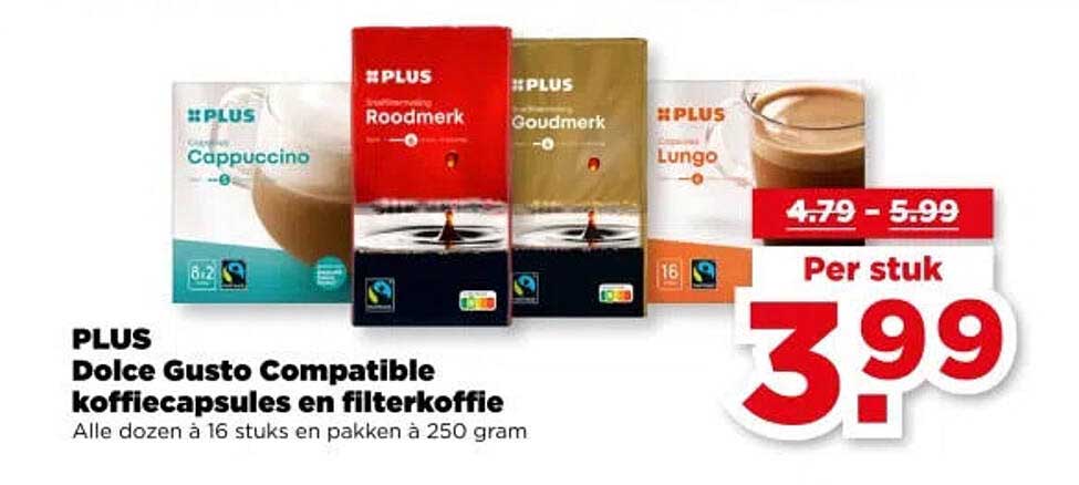 PLUS Dolce Gusto Compatible koffiecapsules en filterkoffie