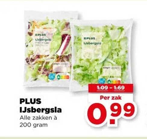 PLUS IJsbergsla Alle zakken à 200 gram