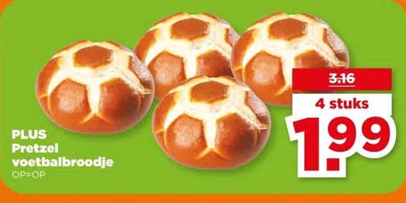 PLUS Pretzel voetbalbroodje OP=OP