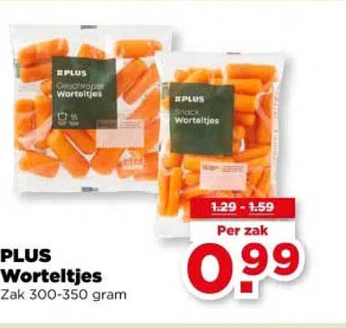 PLUS Worteltjes Zak 300-350 gram