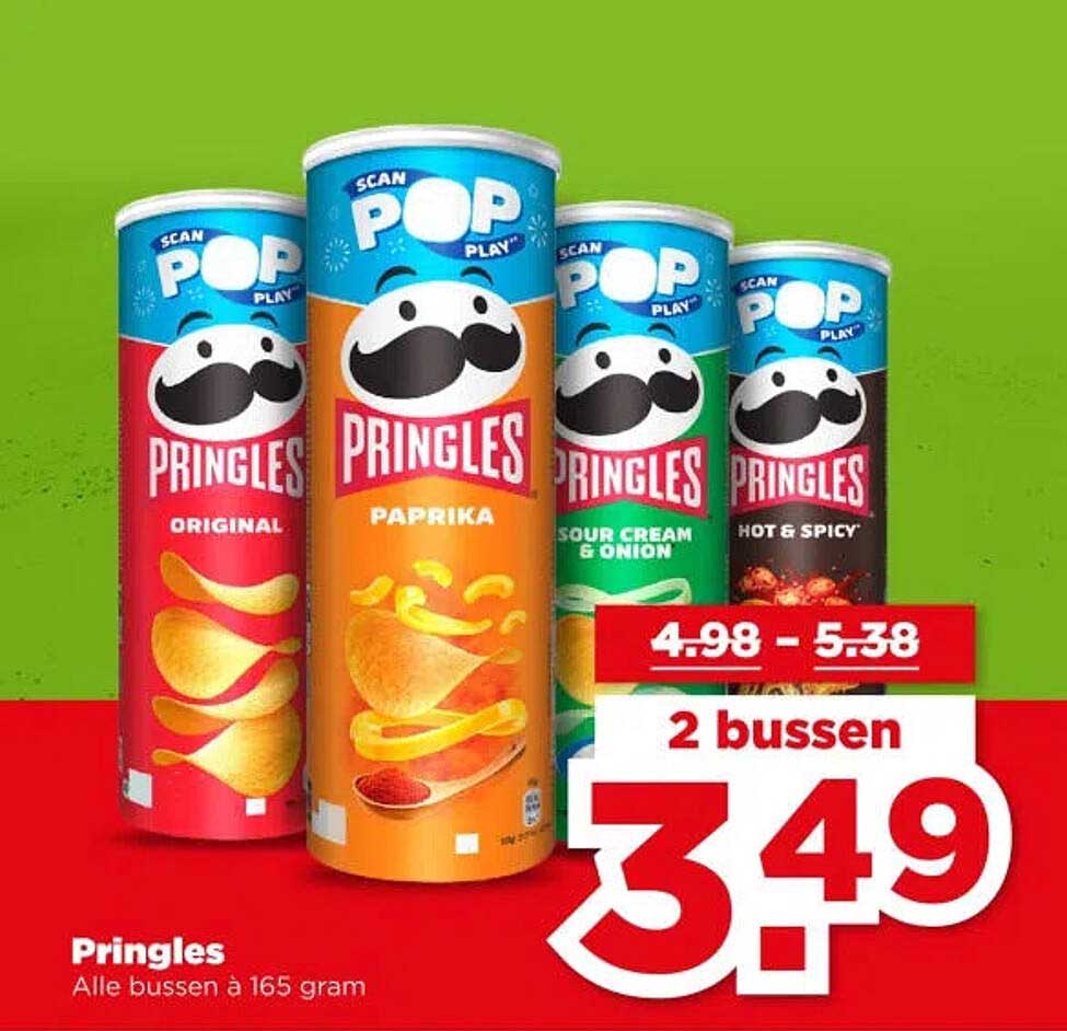 Pringles Alle bussen à 165 gram 2 bussen
