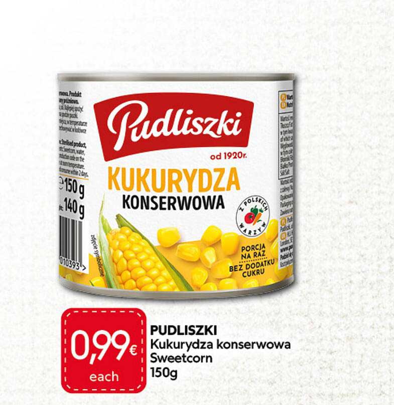 PUDLISZKI Kukurydza konserwowa Sweetcorn 150g
