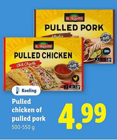 Pulled chicken of pulled pork 500-550 g