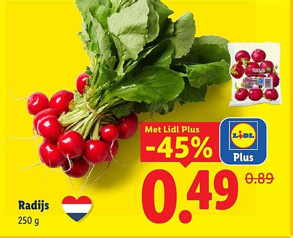 Radijs 250 g Met Lidl Plus -45%