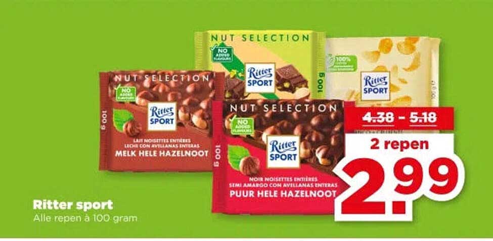 Ritter sport Alle repen à 100 gram 2 repen