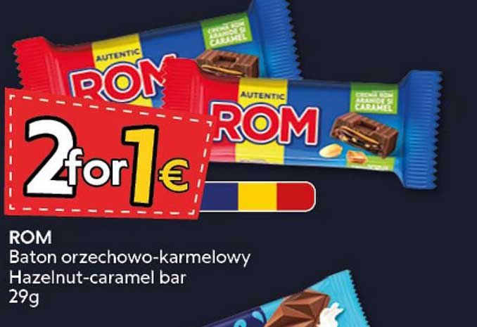 ROM Baton orzechowo-karmelowy Hazelnut-caramel bar 29g 2 for 1€