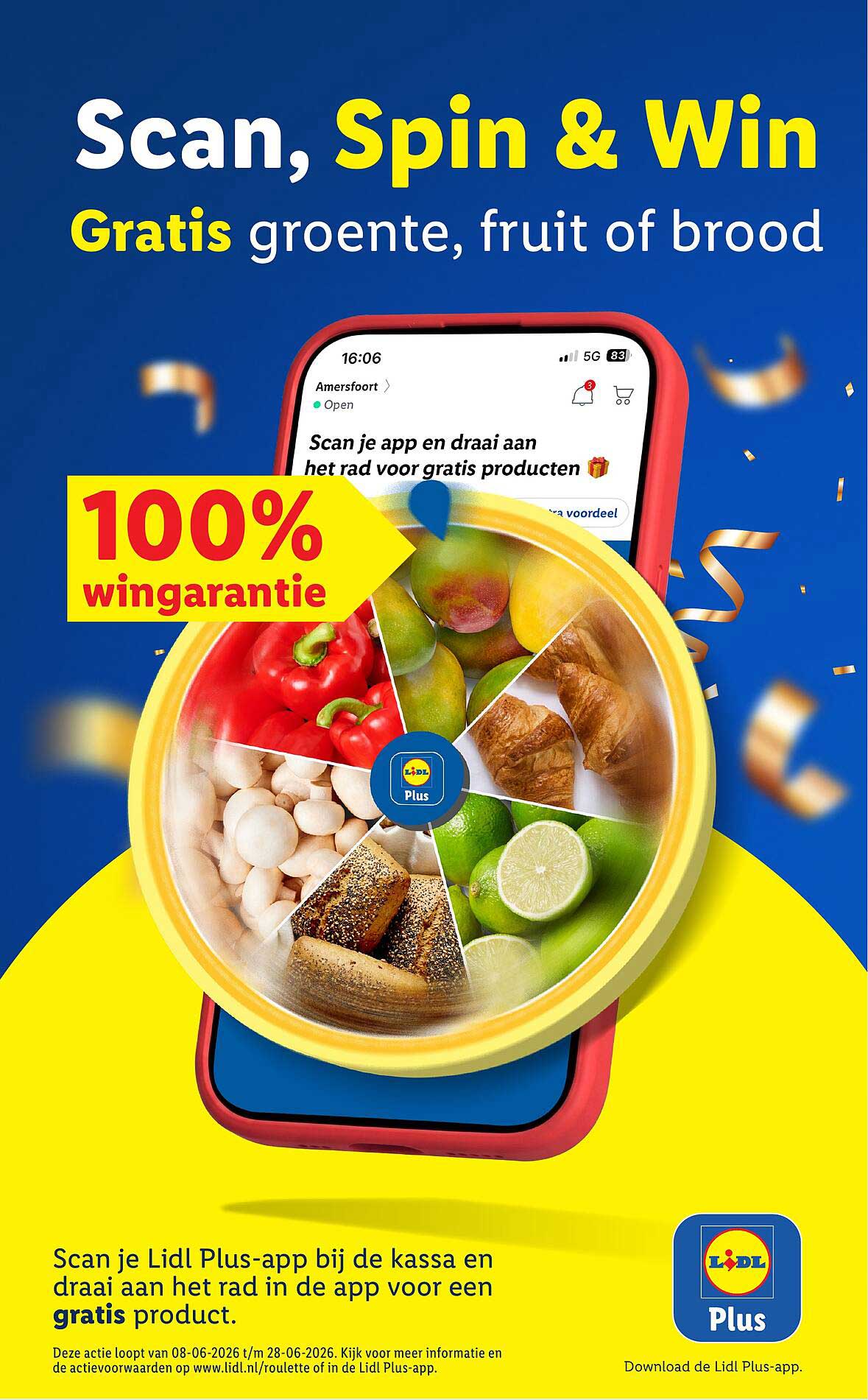 Scan, Spin & Win Gratis groente, fruit of brood 100% wingarantie