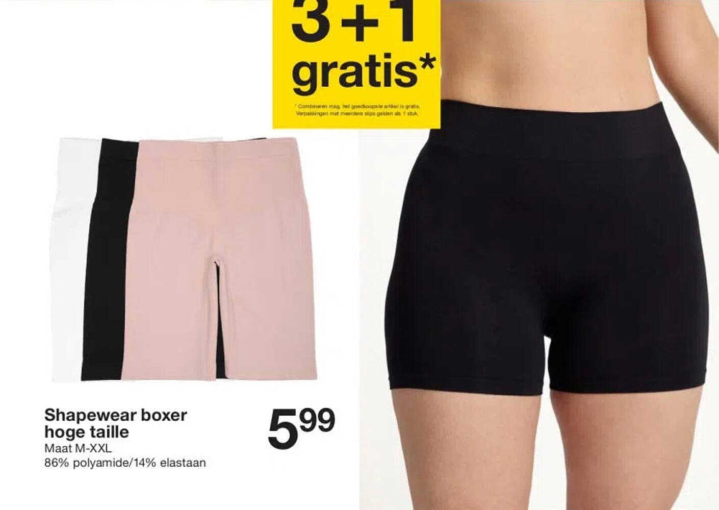 Shapewear boxer hoge taille 3+1 gratis*