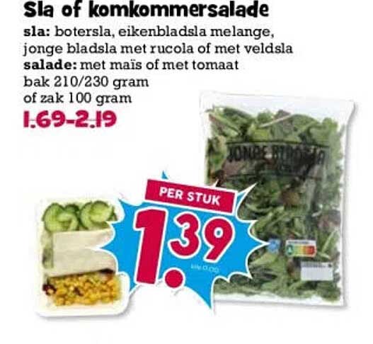 Sla of komkommersalade