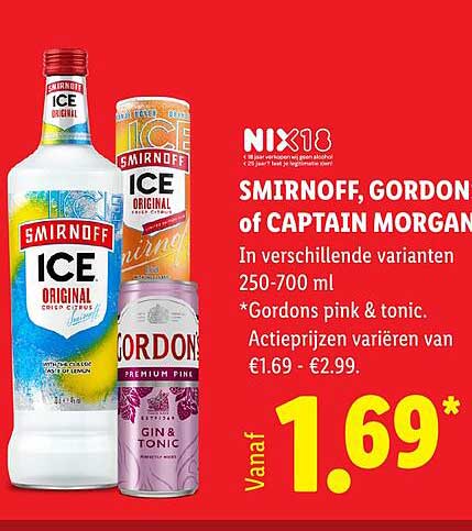 Smirnoff, Gordon of Captain Morgan