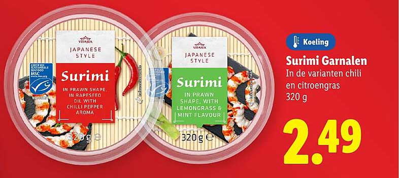 Surimi Garnalen In de varianten chili en citroengras 320 g