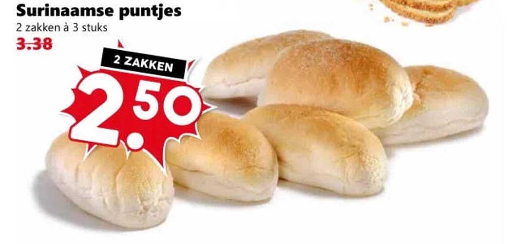Surinaamse puntjes 2 zakken à 3 stuks 2 ZAKKEN