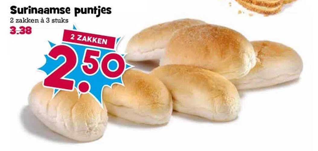 Surinaamse puntjes 2 zakken a 3 stuks