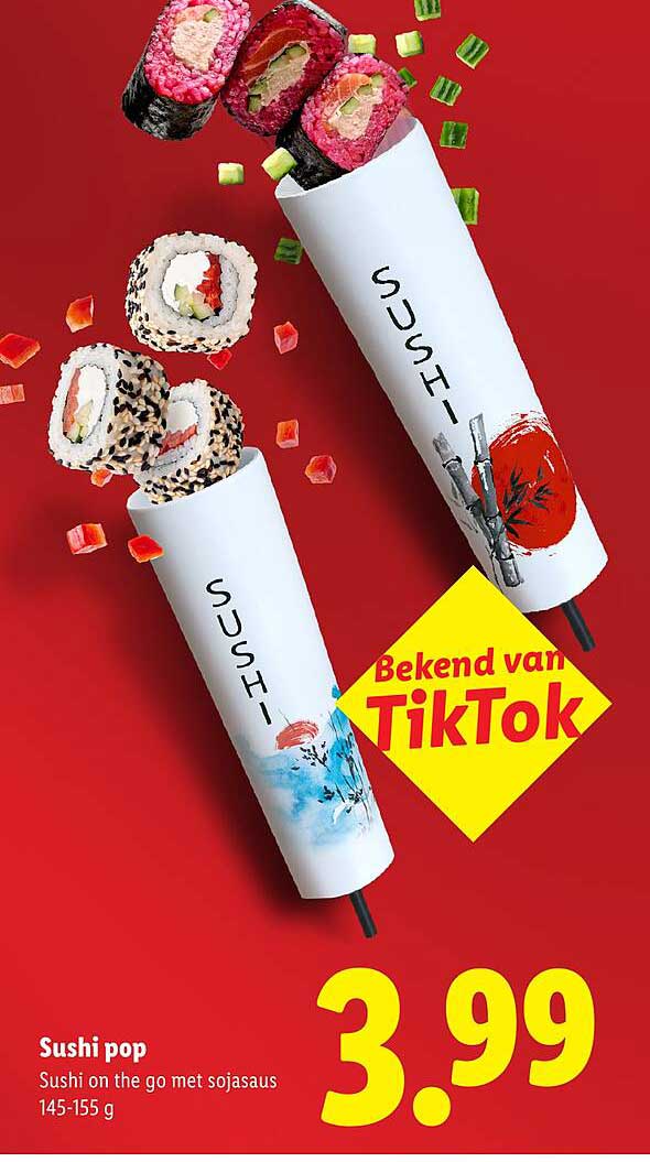 Sushi pop Sushi on the go met sojasaus 145-155 g Bekend van TikTok