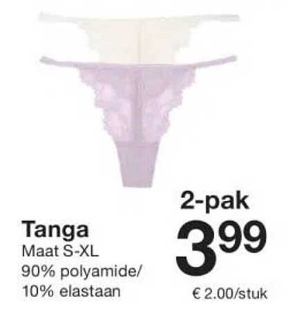 Tanga Maat S-XL 90% polyamide/10% elastaan 2-pak