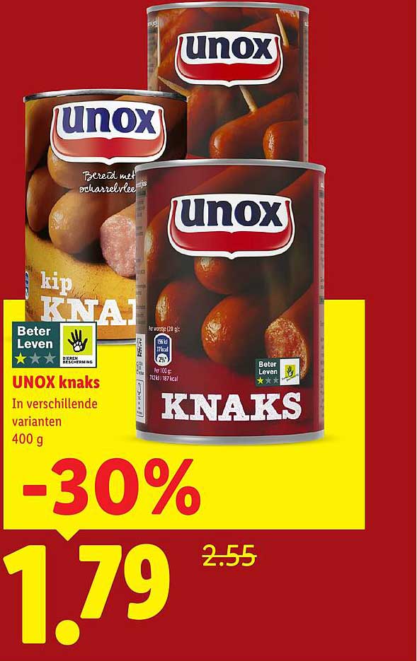 UNOX knaks in verschillende varianten 400 g -30%