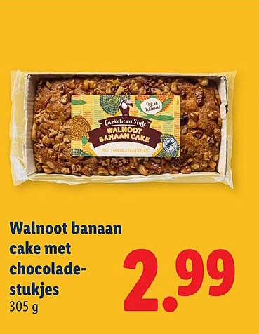 Walnoot banaan cake met chocolade-stukjes 305 g