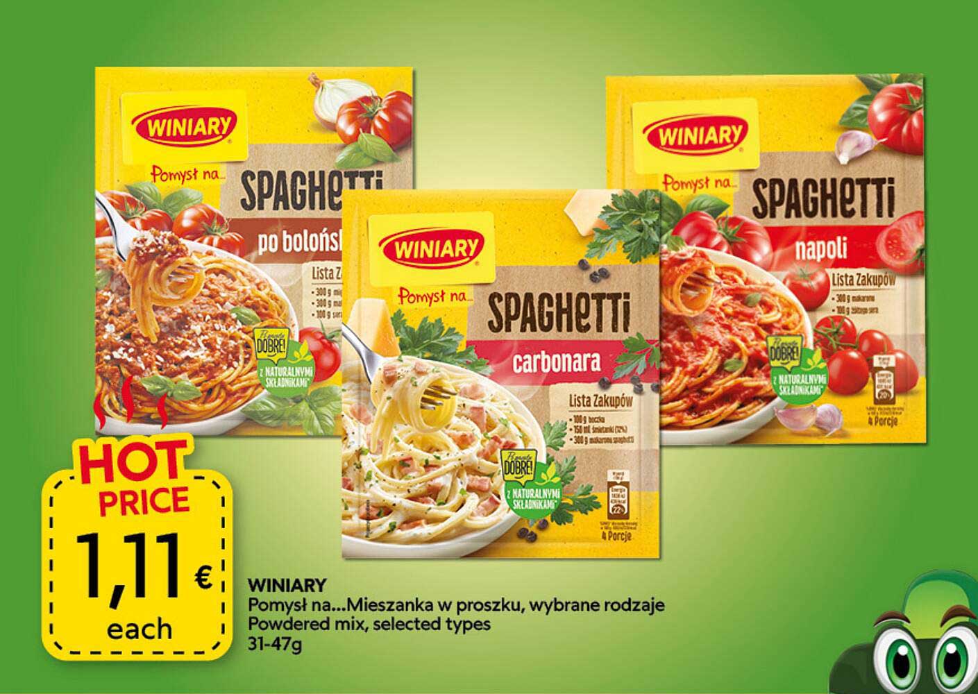 WINIARY Pomysł na...Mieszanka w proszku, wybrane rodzaje Powered mix, selected types 31-47g