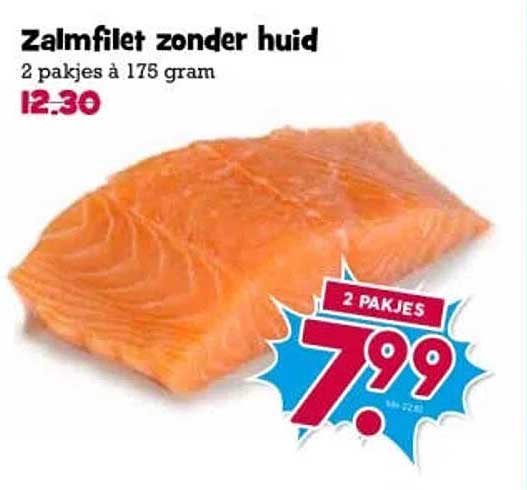 Zalmfilet zonder huid 2 pakjes à 175 gram