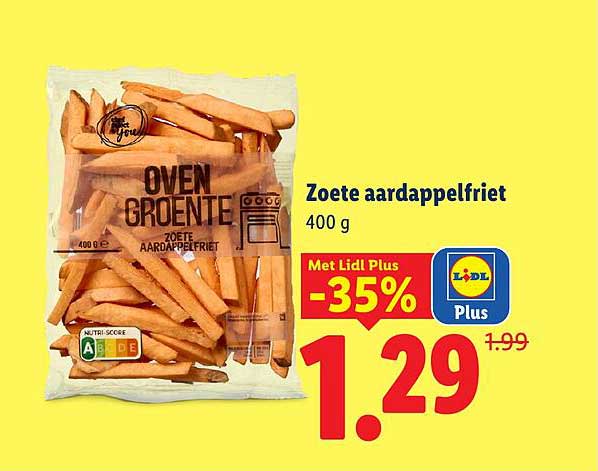 Zoete aardappelfriet 400 g Met Lidl Plus -35%