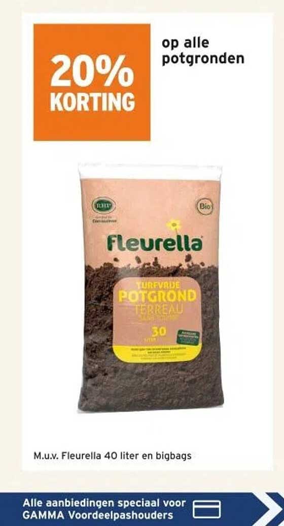 20% KORTING op alle potgronden