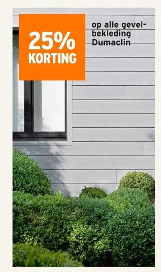 25% korting op alle gevelbekleding Dumaclin