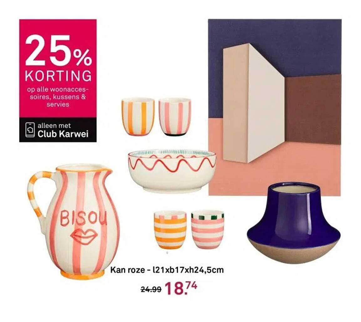 25% KORTING op alle woonaccessoires, kussens & servies