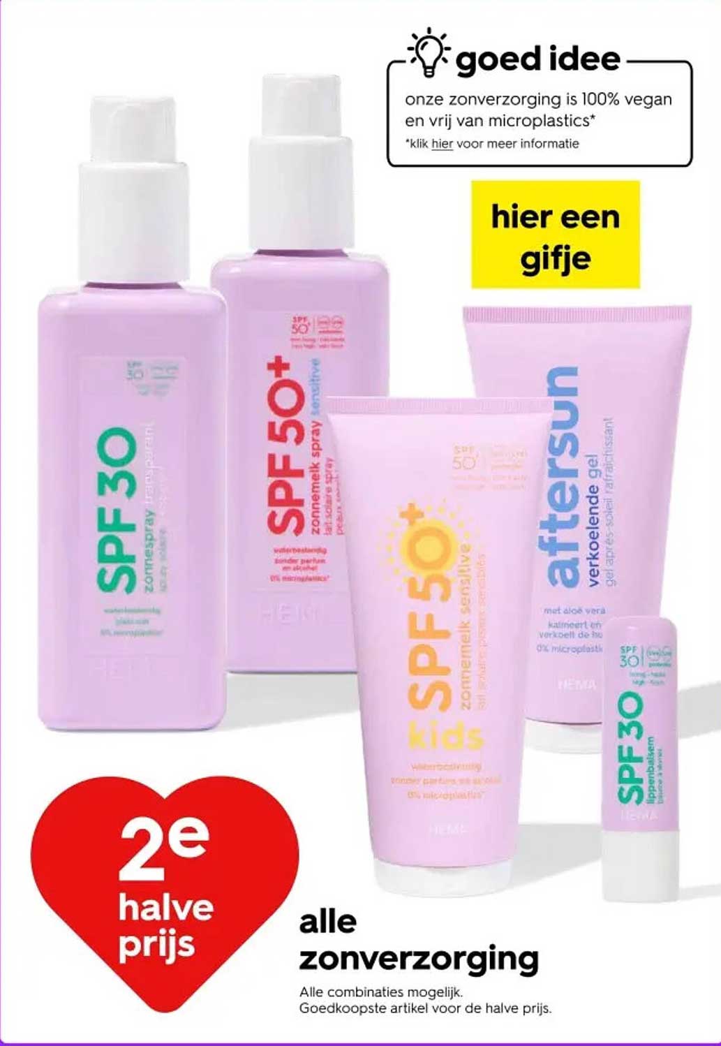 2e halve prijs op alle zonverzorging