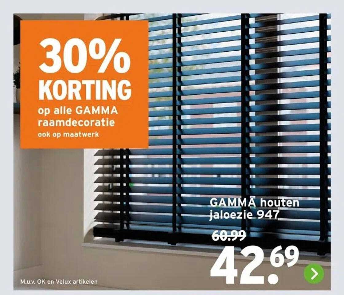 30% KORTING op alle GAMMA raambdecoratie ook op maatwerk