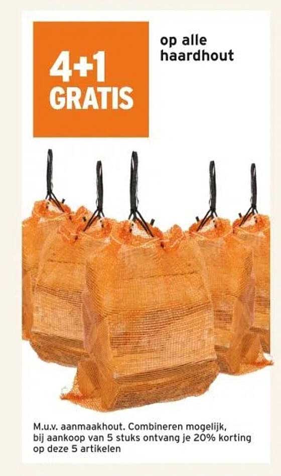 4+1 GRATIS op alle haardhout