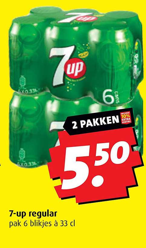 7-up regular pak 6 blijkjes à 33 cl