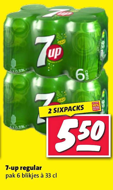 7-up regular pak 6 blikjes à 33 cl