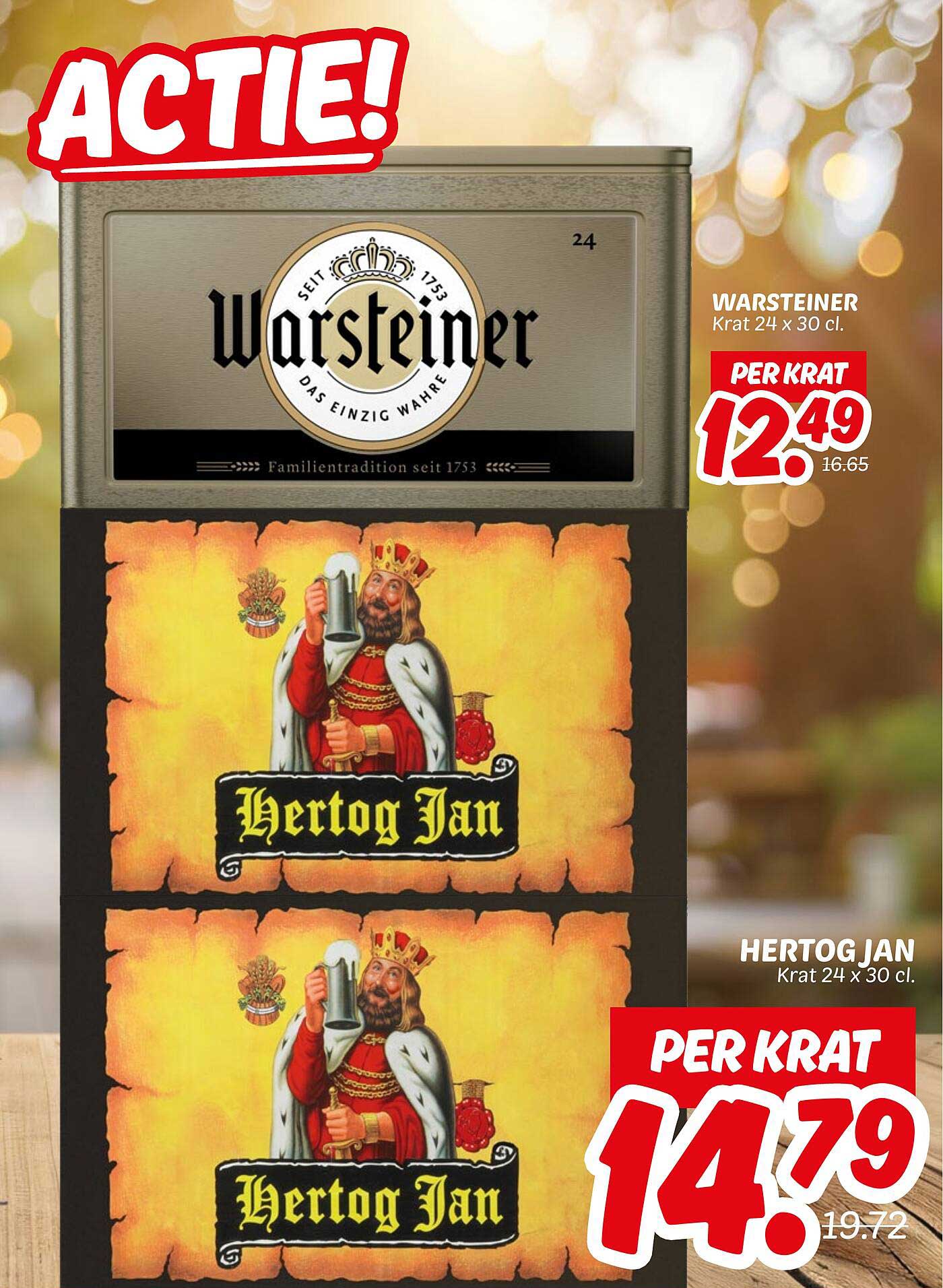 ACTIE! Warsteiner 24 x 30 cl en Hertog Jan 24 x 30 cl