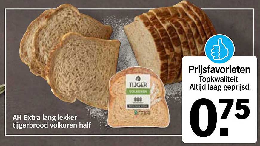 AH Extra lang lekker tijgerbrood volkoren half