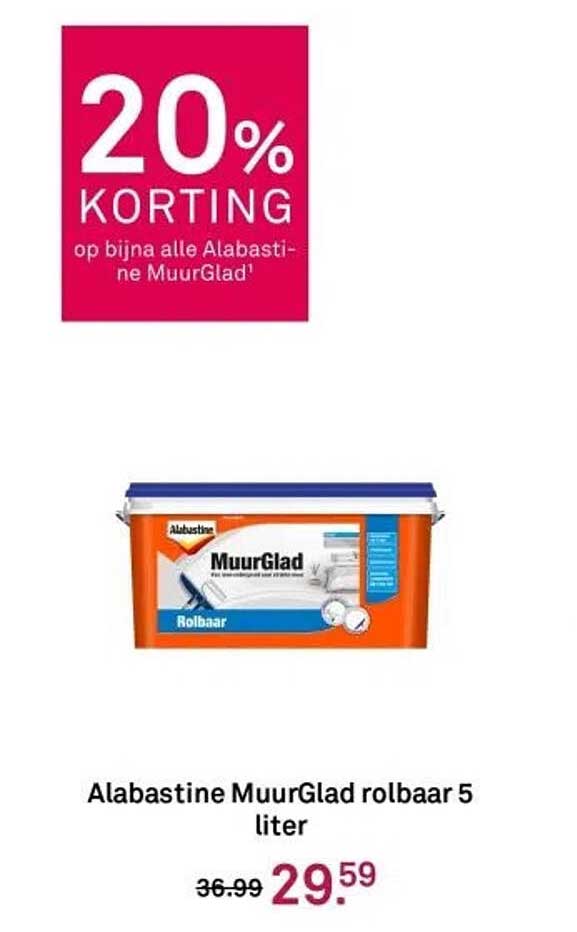 Alabastine MuurGlad rolbaar 5 liter