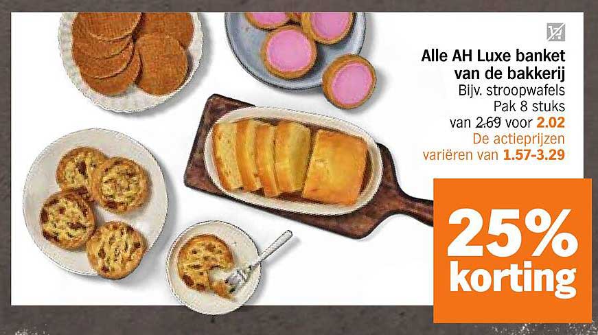 Alle AH Luxe banket van de bakkerij Bijv. stroopwafels Pak 8 stuks