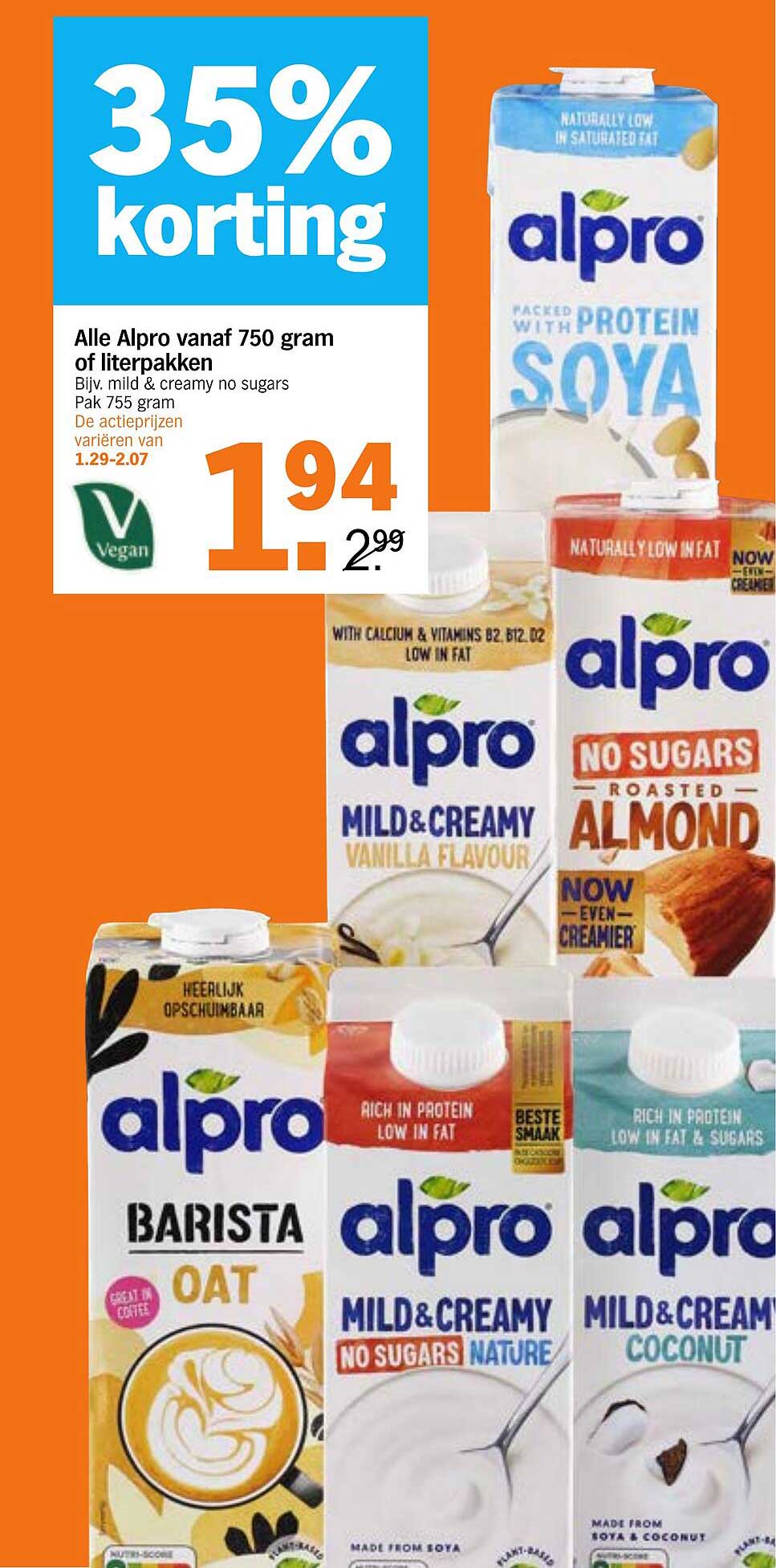 Alle Alpro vanaf 750 gram of literpakken