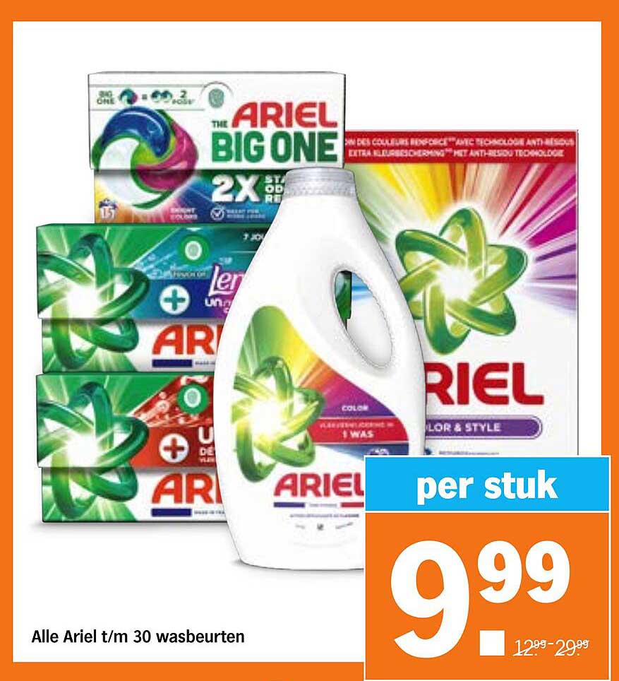 Alle Ariel t/m 30 wasbeurten