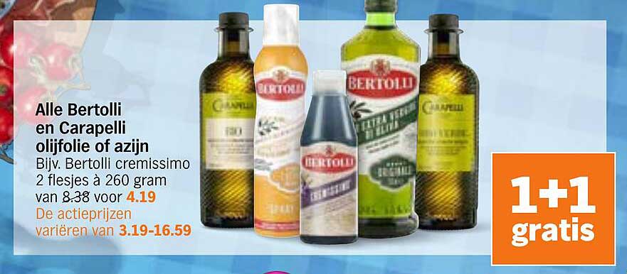 Alle Bertolli en Carapelli olijfolie of azijn