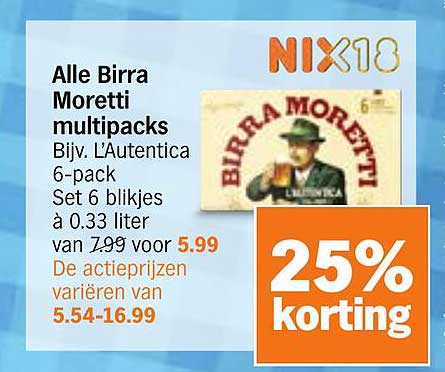 Alle Birra Moretti multipacks