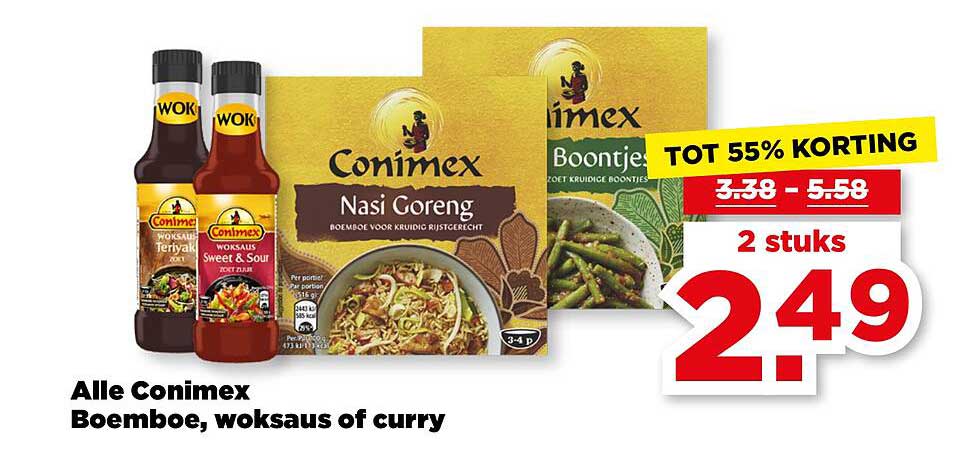 Alle Conimex Boemboe, woksaus of curry
