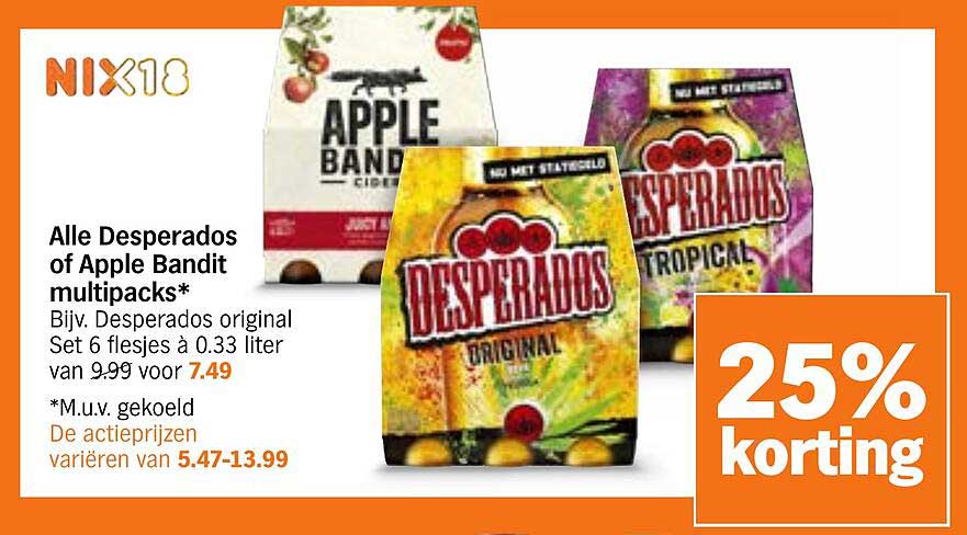 Alle Desperados of Apple Bandit multipacks*