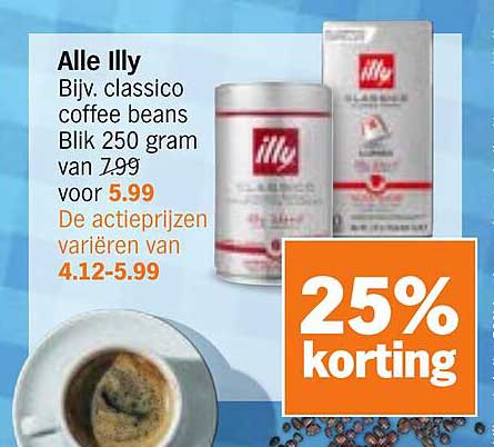 Alle Illy Bijv. classico coffee beans Blik 250 gram van 5.99