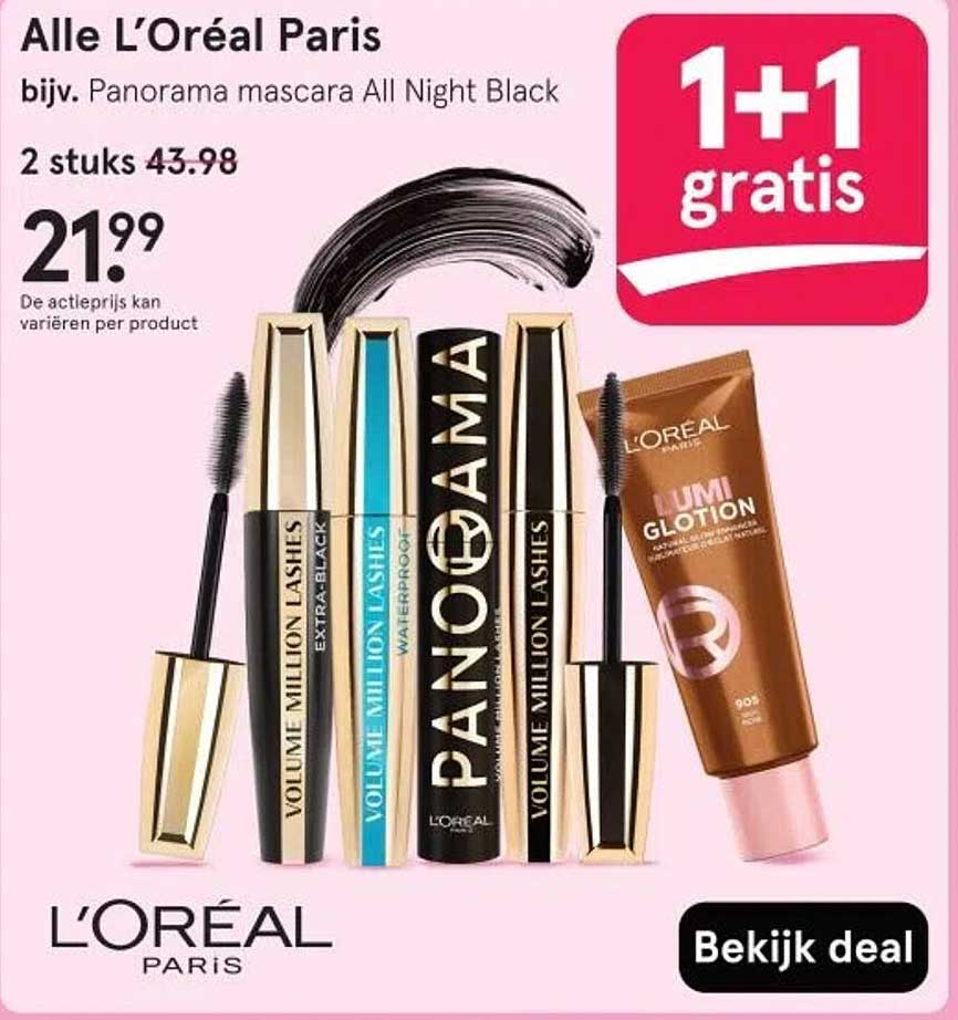 Alle L’Oréal Paris bijv. Panorama mascara All Night Black