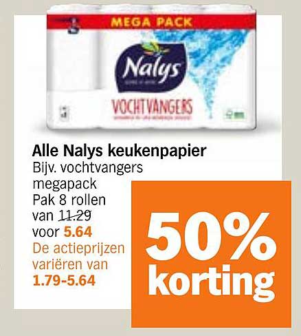 Alle Nalys keuk papier Bijv. vochtvangers megapak Pak 8 rollen van 11.29 voor 5.64
