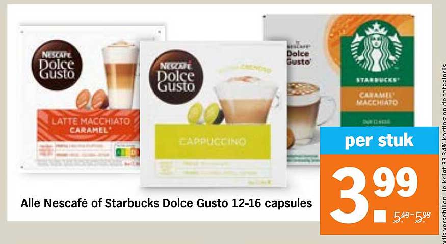 Alle Nescafé of Starbucks Dolce Gusto 12-16 capsules