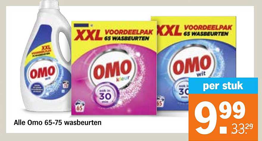 Alle Omo 65-75 wasbeurten