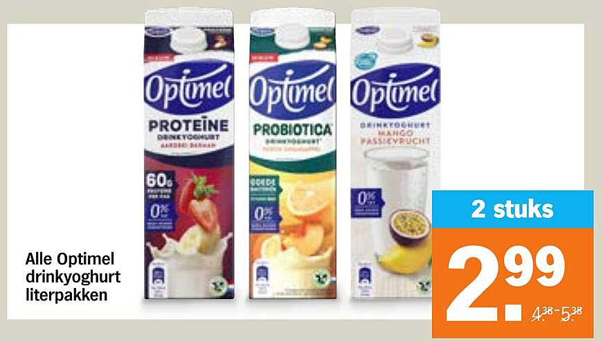 Alle Optimel drinkyoghurt literpakken