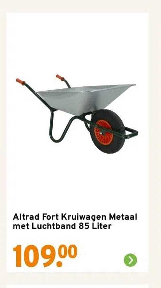 Altrad Fort Kruikwagen Metaal met Luchtband 85 Liter