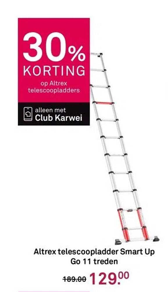 Altrex telescoopladder Smart Up Go 11 treden